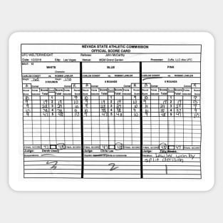 Robbie Lawler vs Carlos Condit Scorecard Sticker